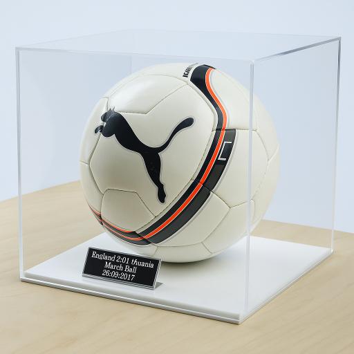 Football Display Case - White Base