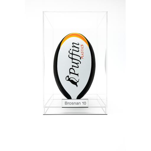 Rugby Ball Display Case Deluxe (Portrait) - Colour Base