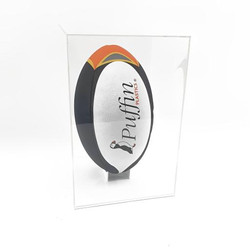Rugby Ball Display Case Deluxe (Portrait) - Colour Base