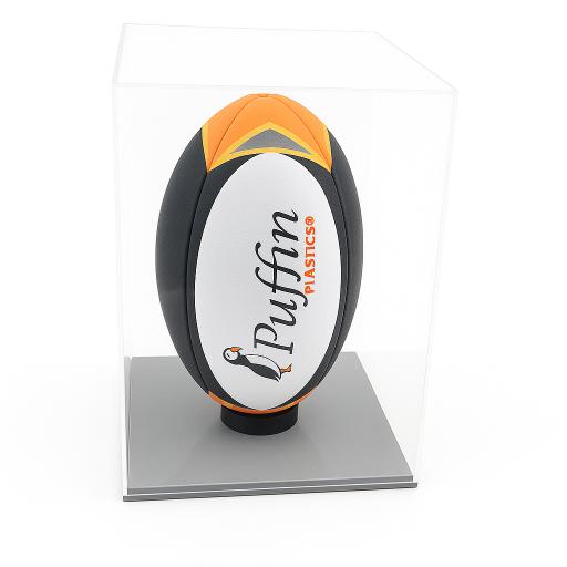 Rugby Ball Display Case Deluxe (Portrait) - Colour Base