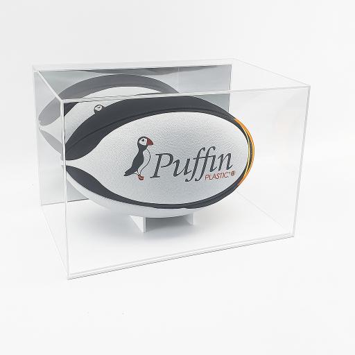 Rugby Ball Display Case (Landscape) - With Mirror Backing